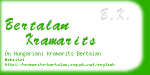 bertalan kramarits business card